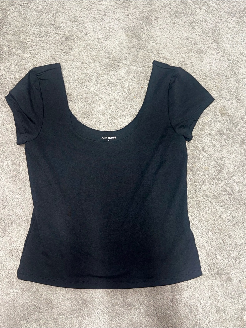 Old Navy Women’s Medium Black Double-Lined Crop Top Short Sleeve